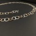 Kette gebogene Ringe, Länge ca. 100 cm, Silber teilgoldplattiert