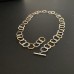 Kette gebogene Ringe, Länge 45 cm, Silber teilgoldplattiert