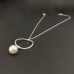 Anhänger Welle, Vierkantdraht mit beweglicher Perle, ca. 25 mm groß, mit Kettchen 45 cm, Silber