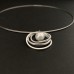 Anhänger 3 Ringe beweglich mit Perle, ca. 28 mm groß, Silber