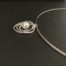 Anhänger 3 Ringe beweglich mit Perle, ca. 28 mm groß, Silber