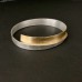 Armreif oval gewickelt, ca. 10 mm breit, Silber zur Hälfte goldplattiert