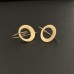 Ohrhänger, gebogene Scheibe, ca. 20 mm, Oberfläche gefrostet, Silber goldplattiert