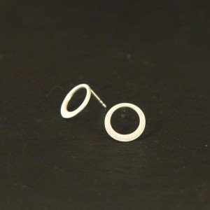 Ohrstecker Kreis, ca. 13 mm, Silber