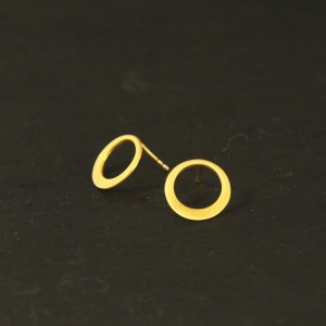Ohrstecker Kreis, ca. 13 mm, Silber goldplattiert