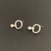 Ohrstecker Kreis mit beweglicher Perle, ca. 11 mm, Silber