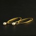 Ohrhänger geschwungenes Oval mit Perle, ca. 40 mm, Silber goldplattiert