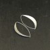 Ohrhänger Ellipse, runder Draht zur Platte gehämmert, ca. 55 mm, Silber