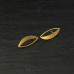 Ohrstecker Ellipse, runder Draht zur Platte gehämmert, ca. 25 mm, Silber goldplattiert