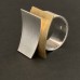 Ring gebogene Platten versetzt, ca. 25 mm, Silber teilgoldplattiert