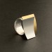 Ring gebogene Platten versetzt, ca. 25 mm, Silber teilgoldplattiert