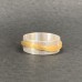 Ring gerade mit aufgesetzter Welle, ca. 7 mm breit, Silber teilgoldplattiert