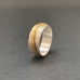 Ring gerade mit aufgesetzter Welle, ca. 7 mm breit, Silber teilgoldplattiert
