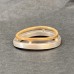 Ring Welle aus Vierkantdraht, ca. 6 mm breit, Silber teilgoldplattiert