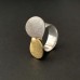 Ring Acht, 2 Platten, ca. 31 mm, Silber teilgoldplattiert