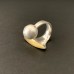 Ring Ellipse / Kugel, ca. 33 mm lang, Silber, Ellipse goldplattiert