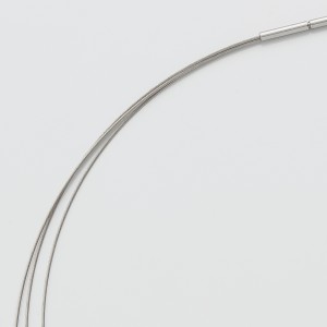 Stahl Halsreif, 3-reihig, 0,5 mm Seil, 1,8 mm Bajonett, lieferbare Längen 42, 45, 50, 60, 70, 80, 90 cm