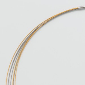 Stahl Halsreif, 7-reihig bicolor, 0,36 mm Seil, 1,8 mm Bajonett - lieferbare Längen, 40, 42, 45, 50, 60, 70, 80, 90 cm