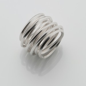 Ring Spirale, ca. 18 mm breit, 11 mal gewickelt, Silber