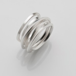 Ring Spirale, ca. 9 mm breit, 6 mal gewickelt, Silber